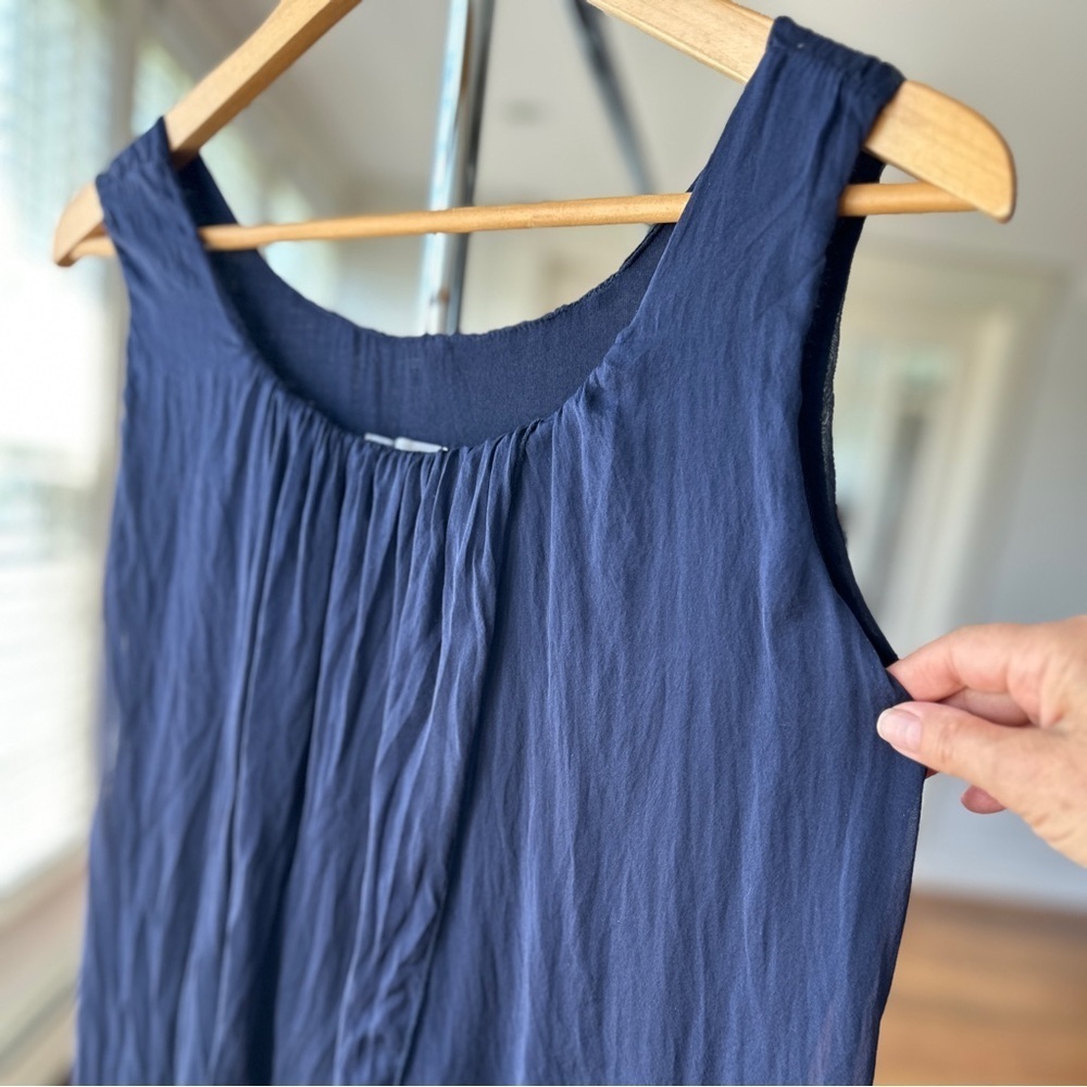 Bellambia Italy Asymmetrical Blue Blouse with Flowing Design, silk - Picture 7 of 11